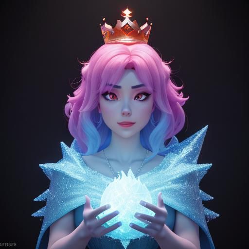 Fire and Ice: Crowned Girls in Digital 3D