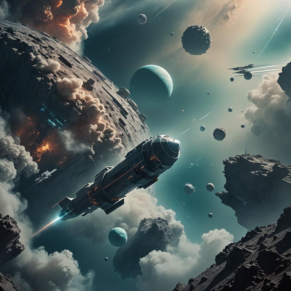 Spaceship Landing on Uranus: Digital Matte Painting