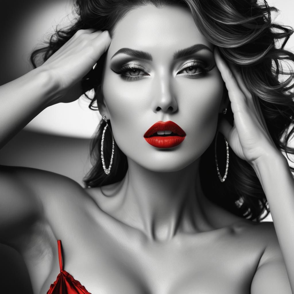 Abstract Red Sensuality: Digital Art