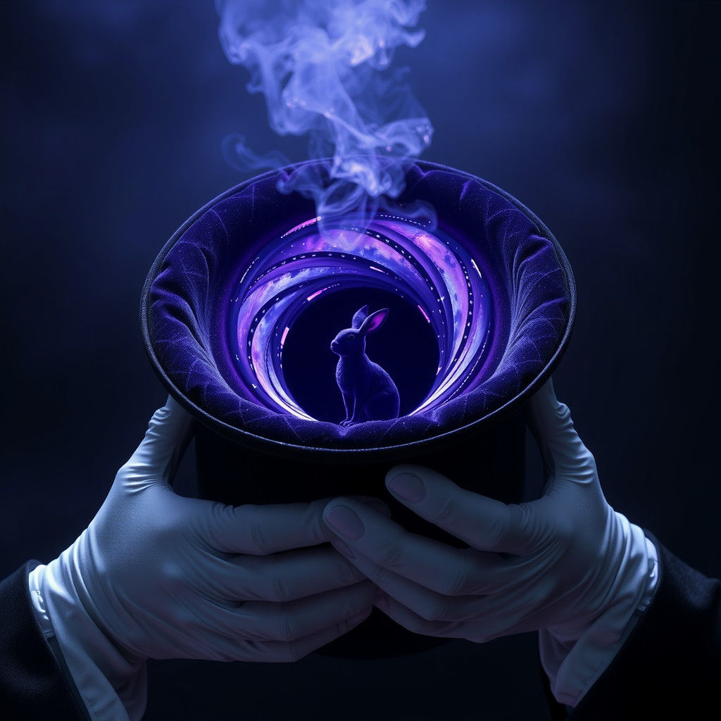 Black Hole in High Hat: Surreal Digital Art