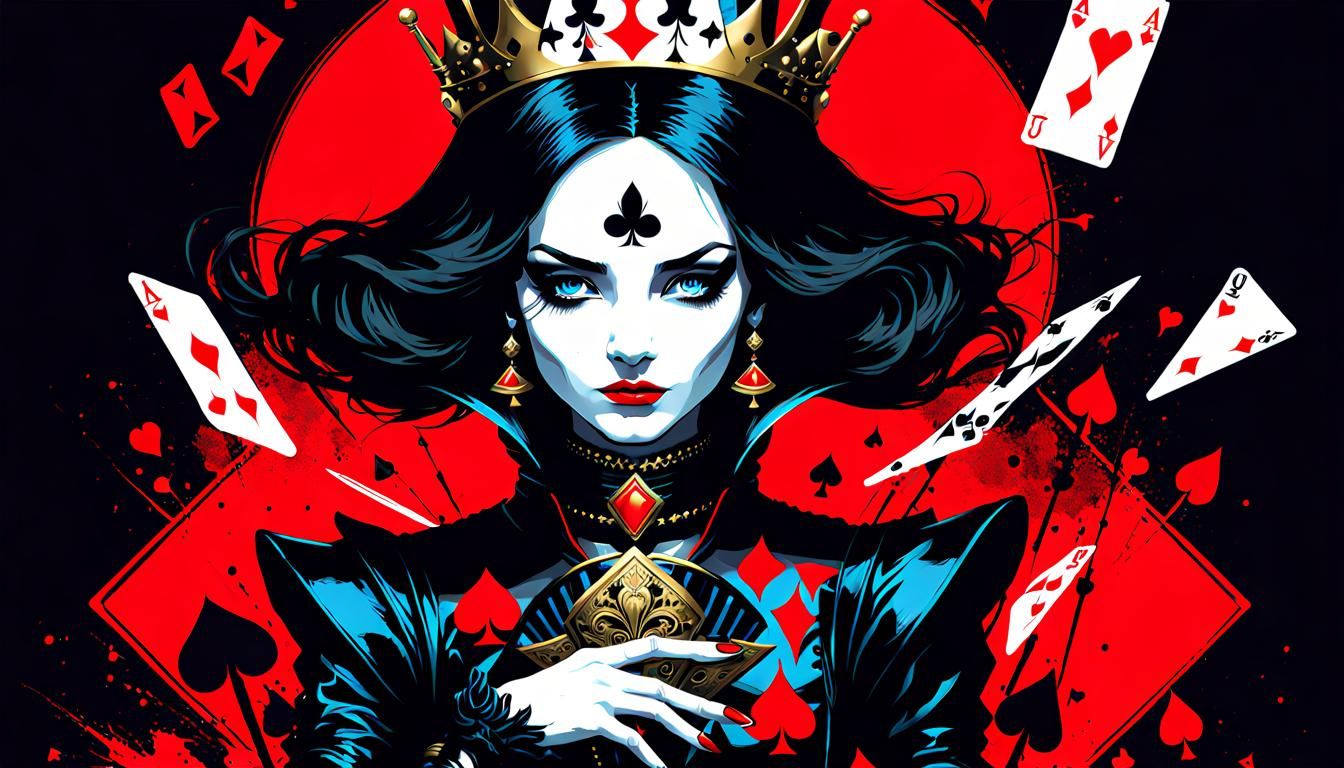 Dark Fantasy Queen of Spades Illustration