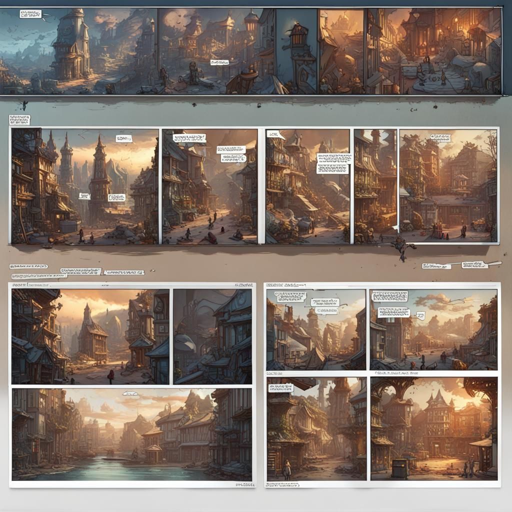 AI Comic Strip Generator in Detailed Matte Painting