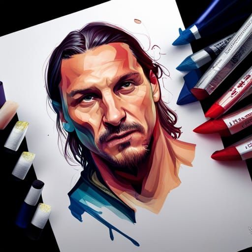 Fiery Face Portrait in Hyperdetailed Style