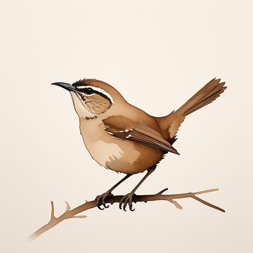 Surreal Monochromatic Bird Silhouette in Soft Alcohol Ink