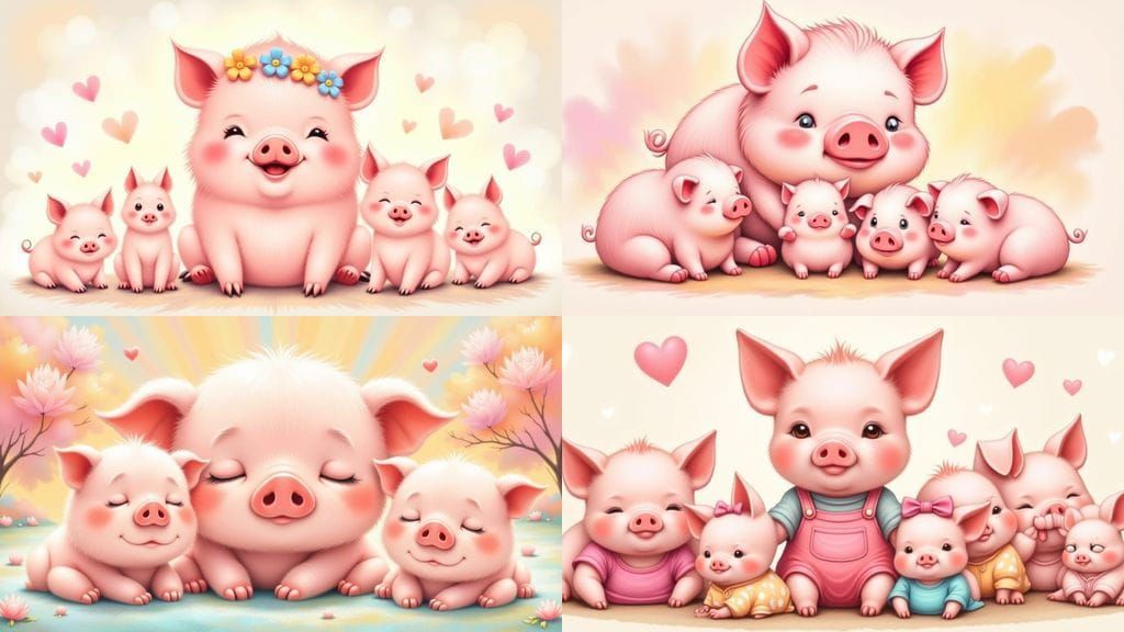 Doumu: Kawaii Chinese Pig in Pastel Chalk Art