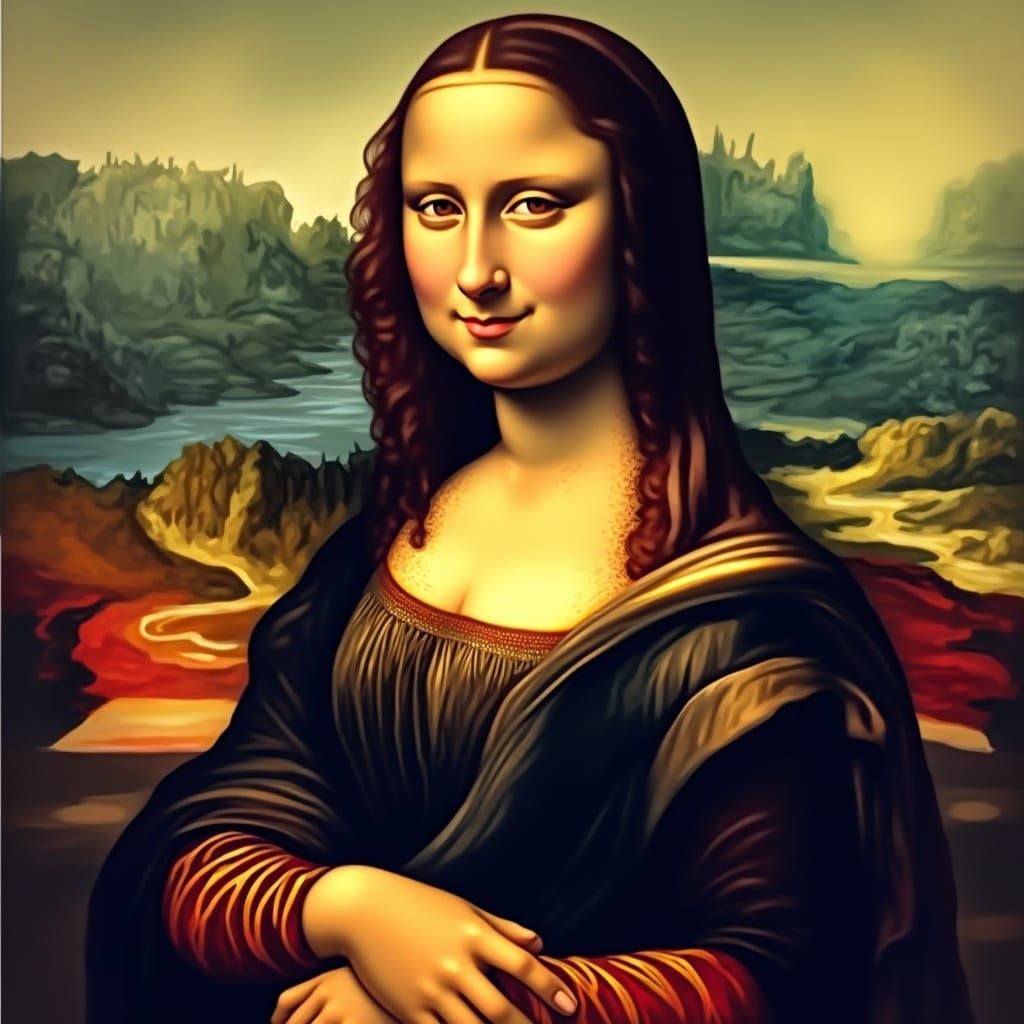 Anime Mona Lisa in Studio Trigger Style