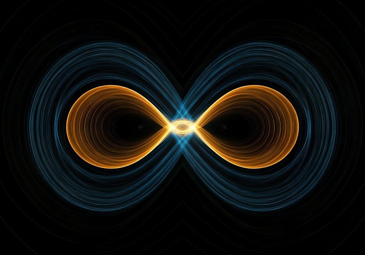 Surreal Quantum Landscape with Infinity Symbol