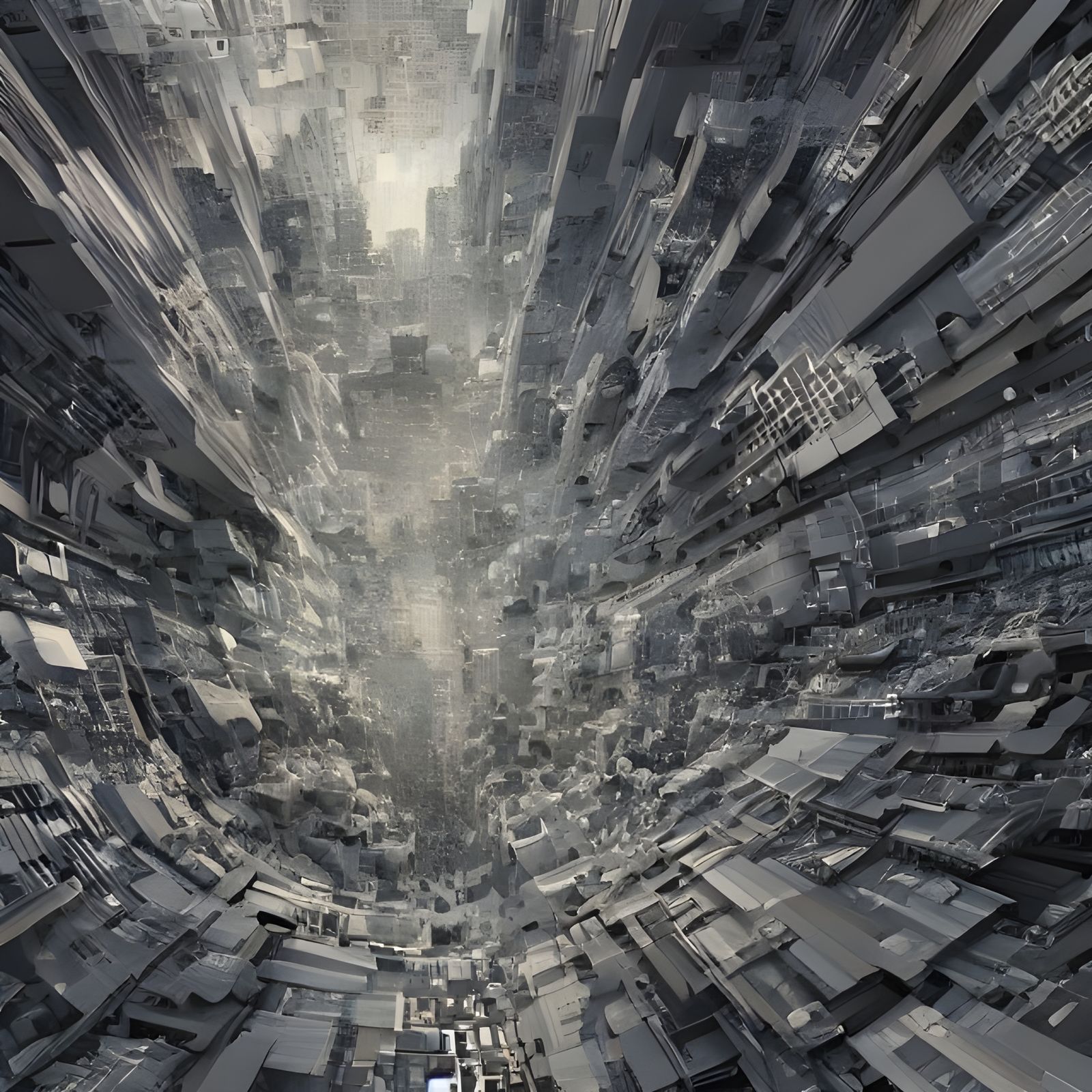 Hyperrealistic Geometric Concept Art in Digital Matte Painti...