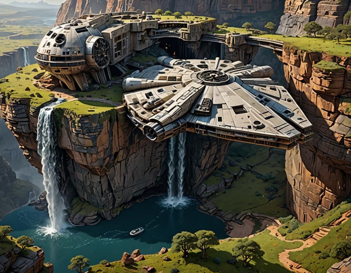 Impossible Cliffside House with Waterfall