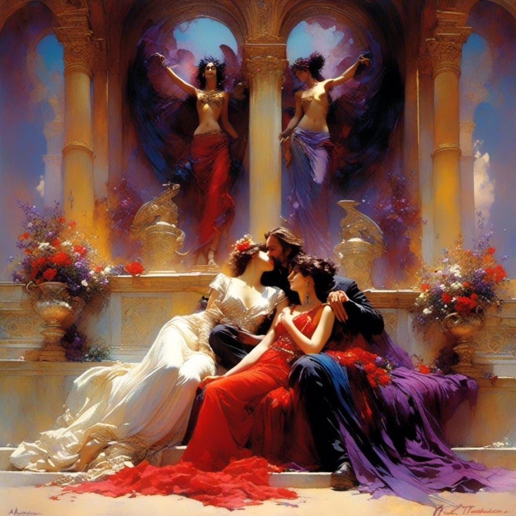 Epic Fantasy Masterpiece in Art Nouveau Style