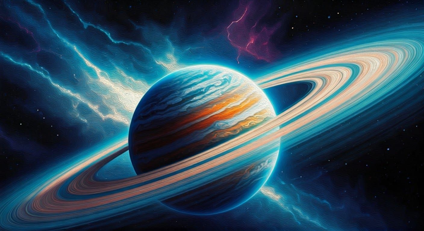 A Cosmic Masterpiece: Terrestrial Planet in Sweeping Rings