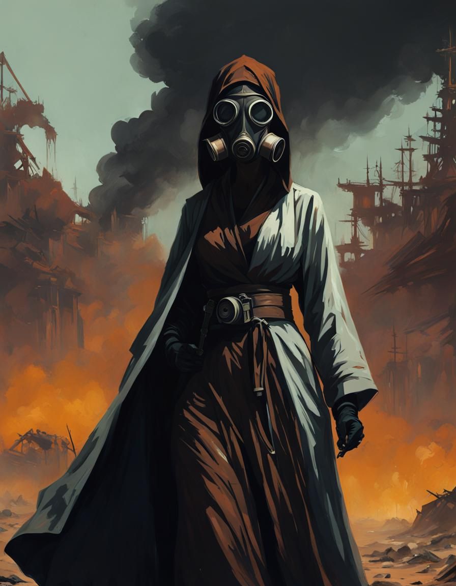 Post-Apocalyptic Priestess in Wasteland Digital Art