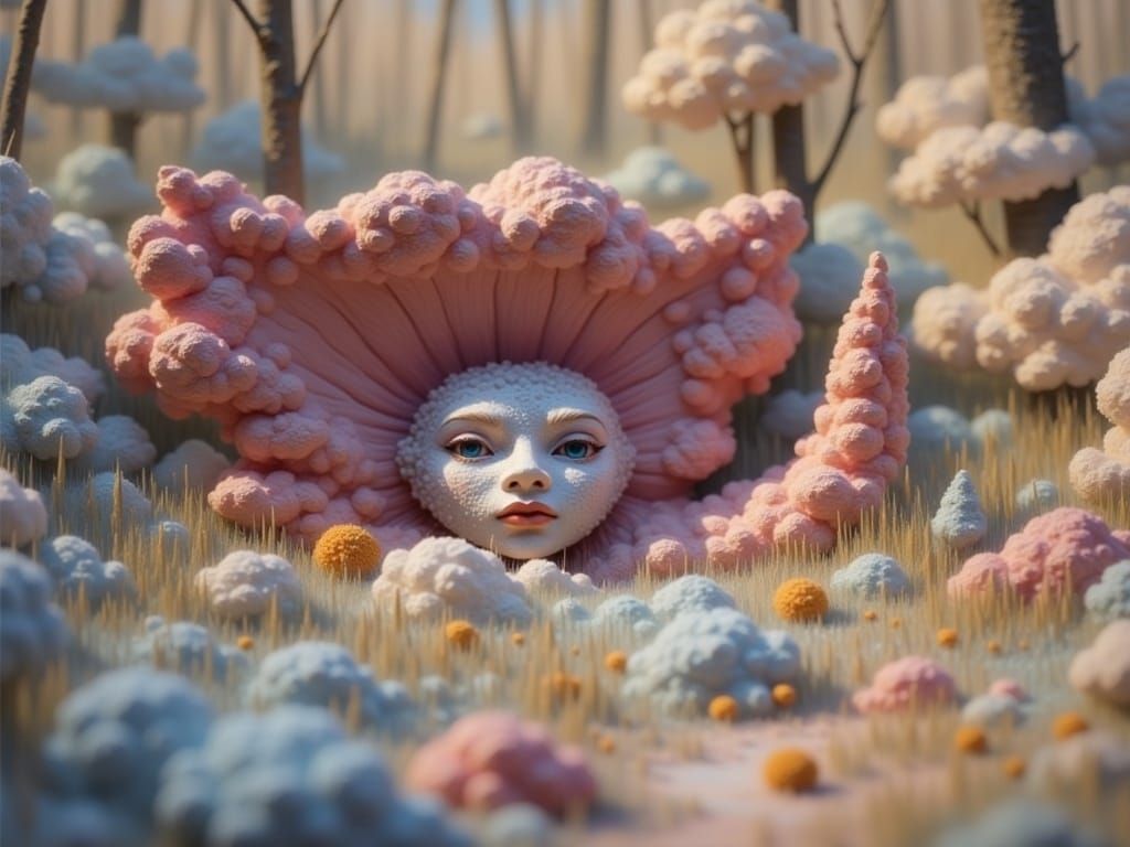 Serene Hillside Landscape in Impressionist Style