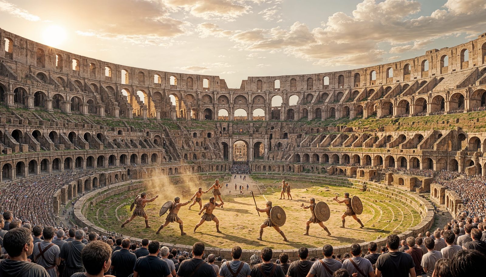 Ancient Rome Colosseum Gladiators and Spectators