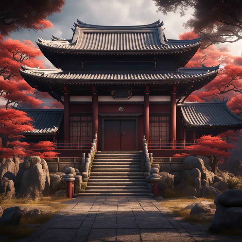 Aikido Kanji and Dojo in Detailed Matte Painting