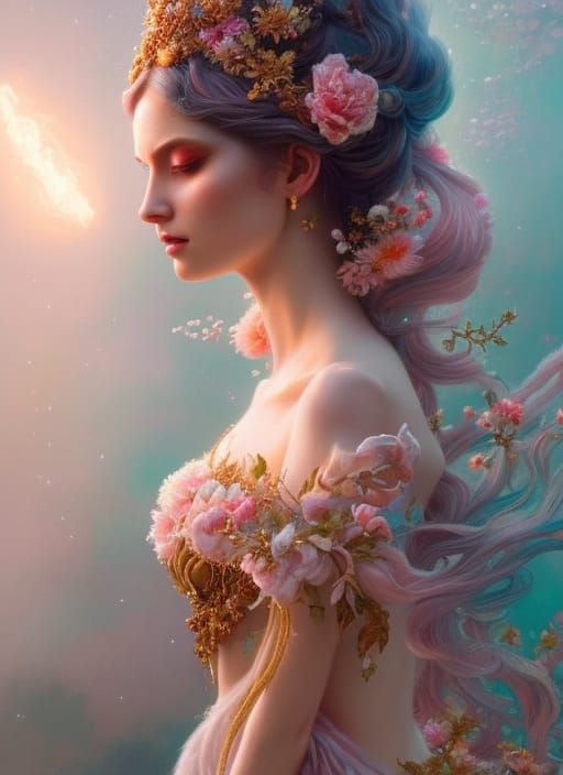 Fairy Gliding Unicorn: A Magical Forest Portrait