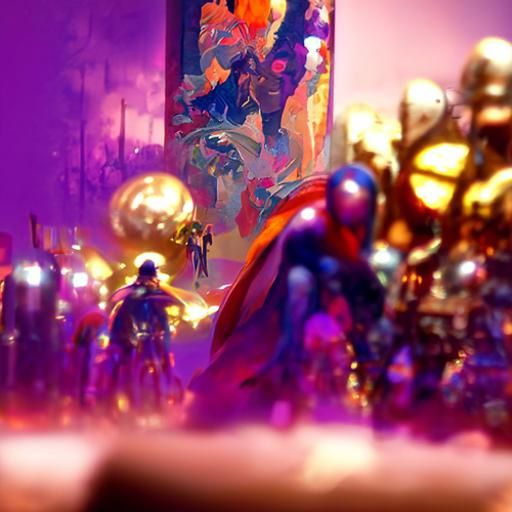 Dark Fantasy Masterpiece in Purple and Yellow