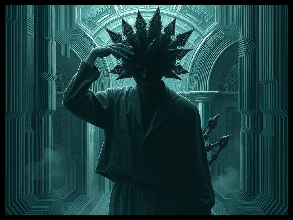 Surreal Corrupted Portrait with Evolving Patterns