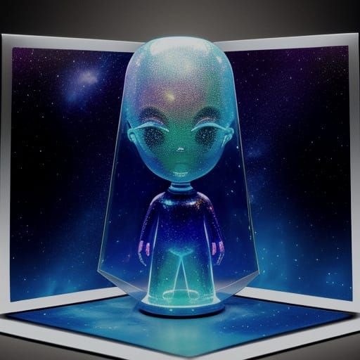 Ethereal Celestial Entity Emerges in Holographic Aura