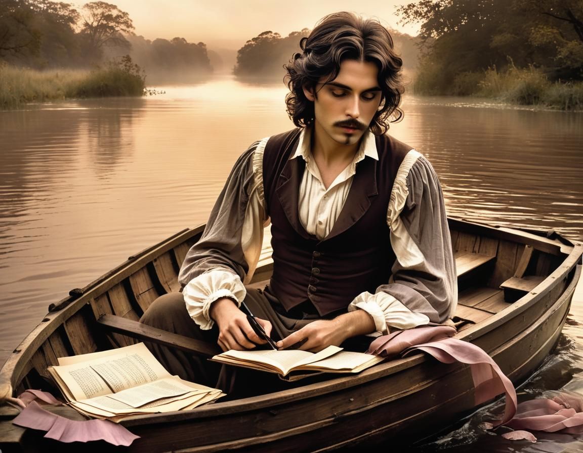 Victorian Poet Adrift on Misty River