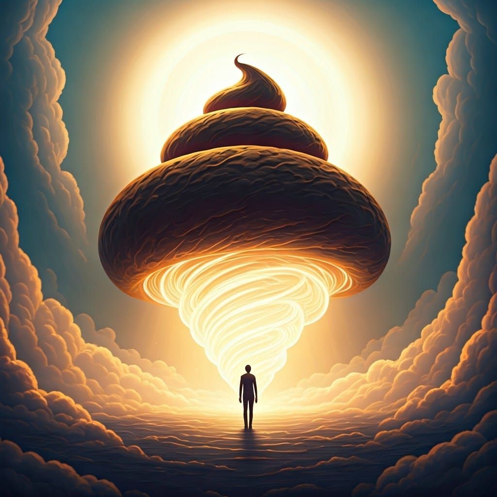 Divine Feces Ascension in Ethereal Glow