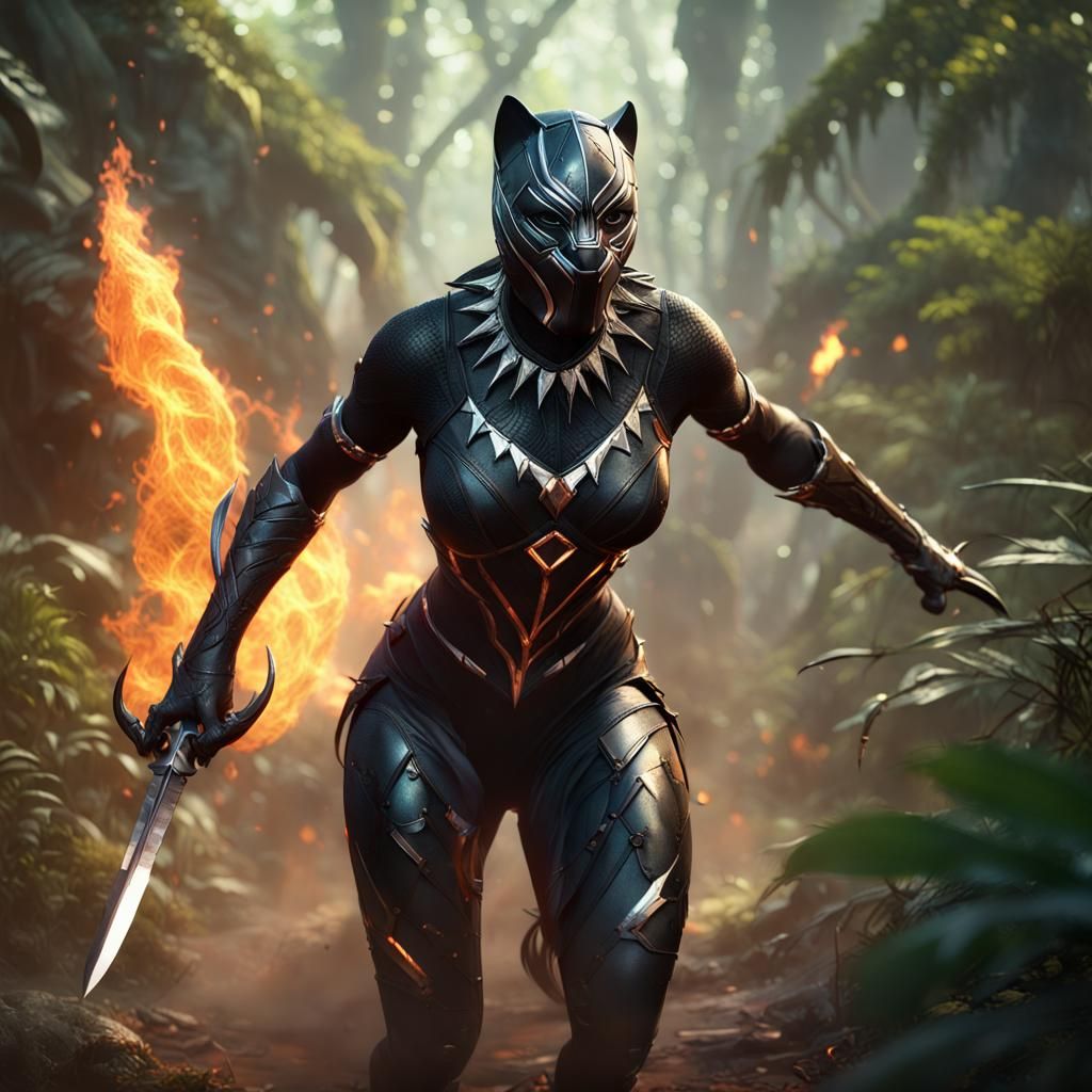 Rakasha Black Panther Hybrid in Burning Jungle