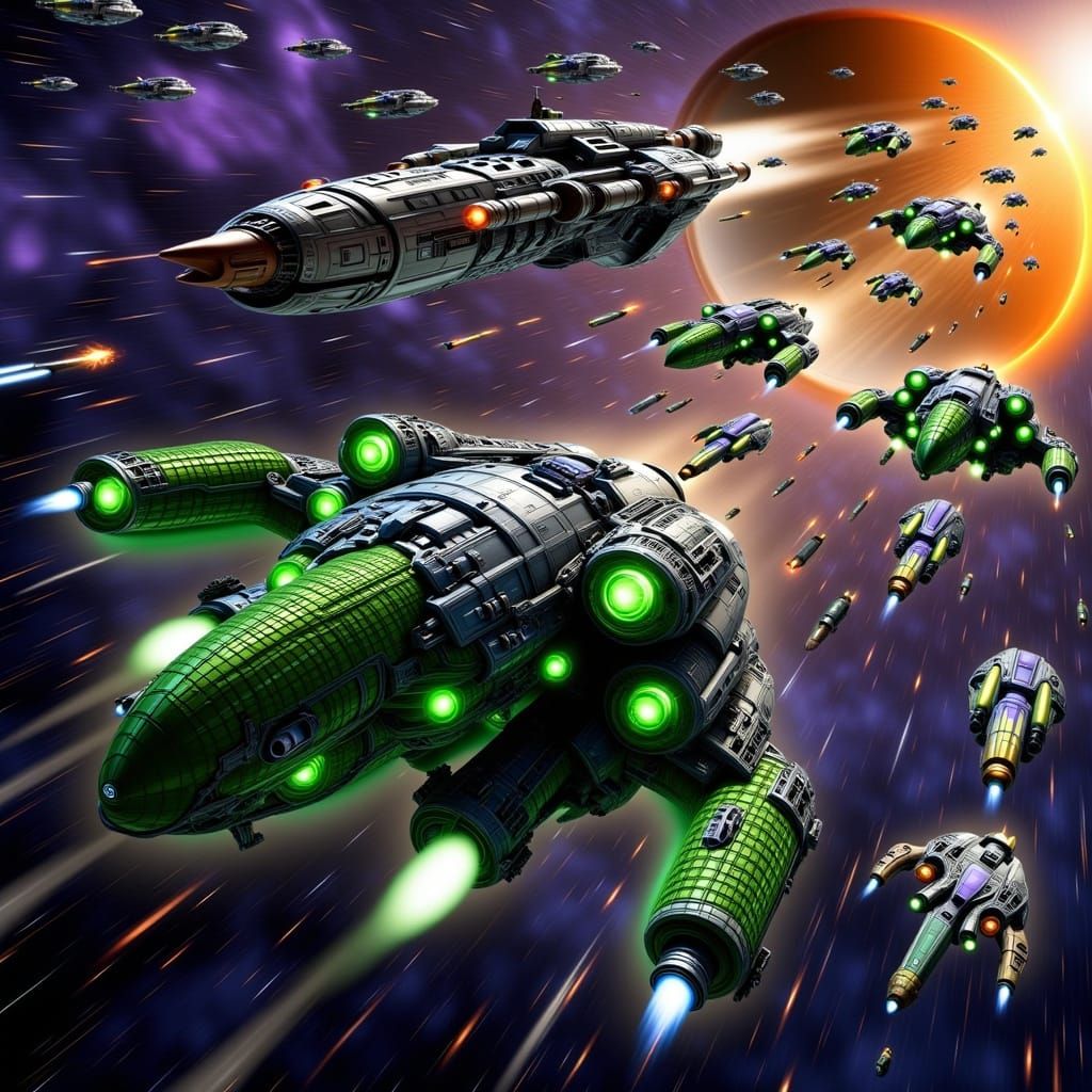 Epic Space Battle: Alien vs Human Fleets