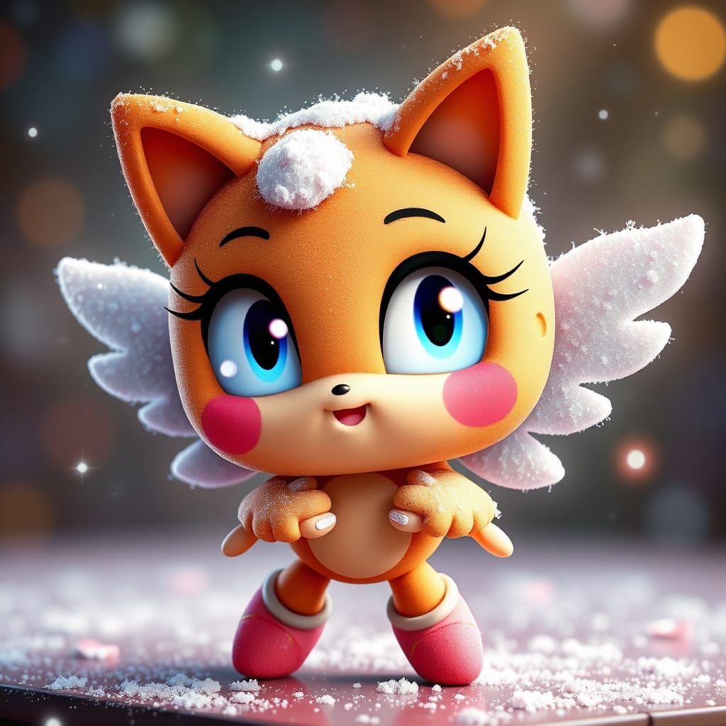 Vibrant Cookie Sprite with Sparkling Sugar in Sonic Art Styl...