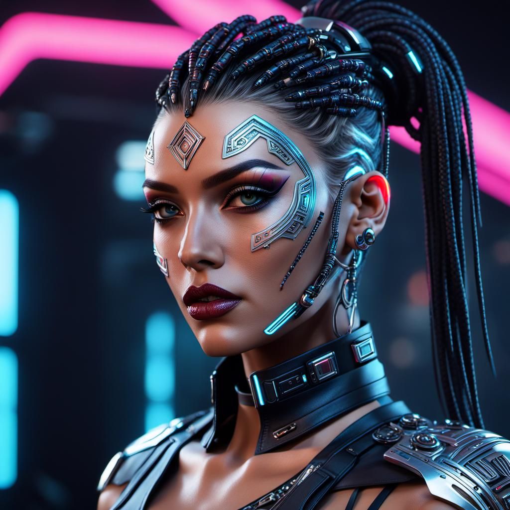Cyberpunk Astron Girl Portrait in High Definition