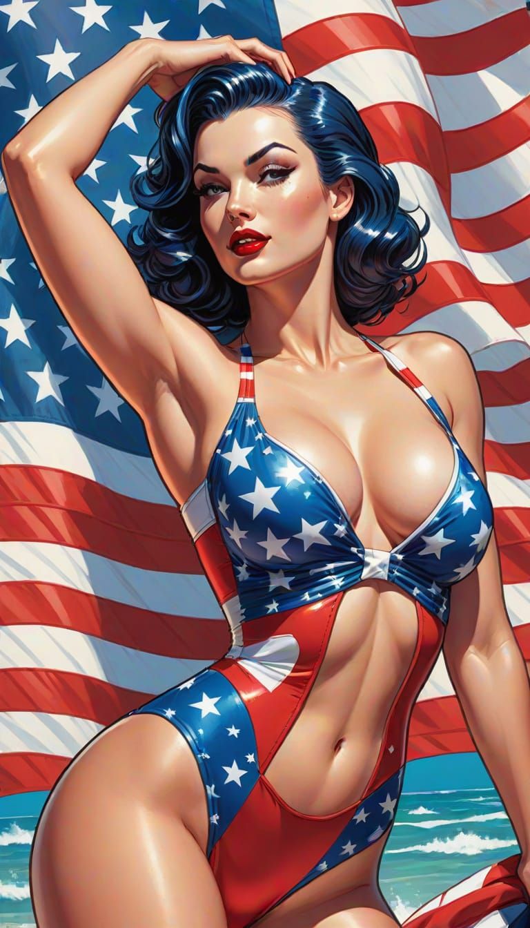 All-American Pin-Up Celebrates Freedom in Comic Book Art