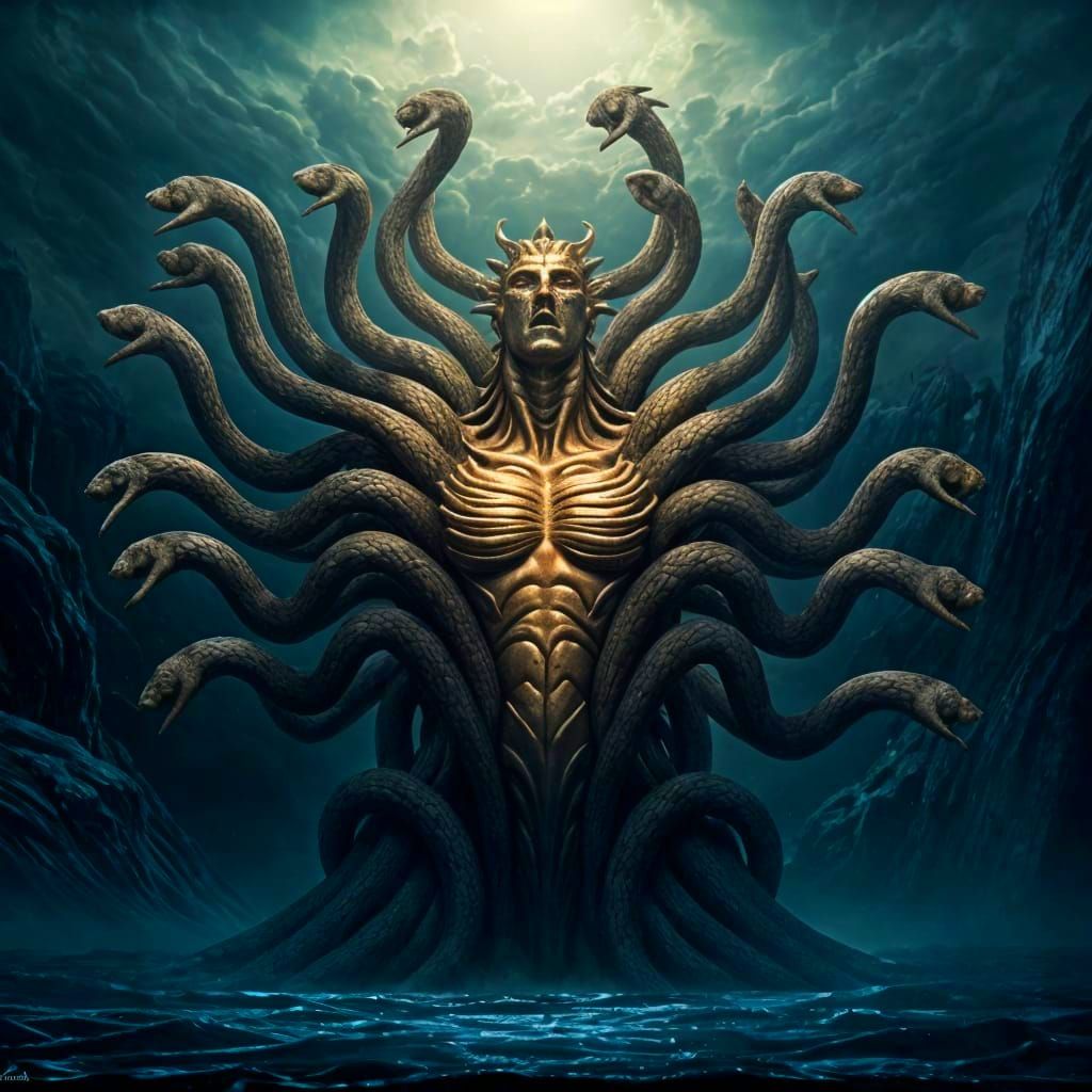 Mythical Hecatoncheires: A Creature with Many Heads and Arms