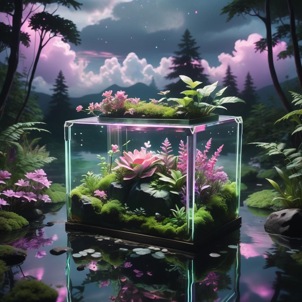 Glass Box Ecosystem: Cinematic Still Life