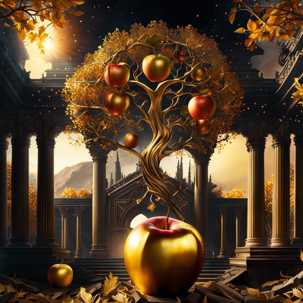 Alchemical Tree of Life in Aetherpunk Style