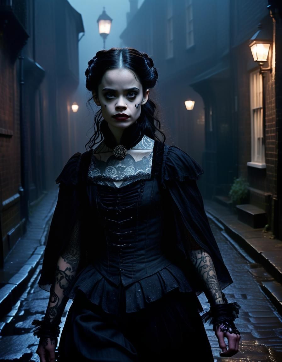 Gothic Adventuress in Victorian London, Cinematic Portrait