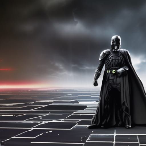 Futuristic Darth Vader in Apocalyptic Fantasy Art