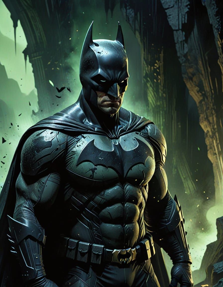 Gothic Dark Knight in Sin City-Inspired Noir Comic Book Art