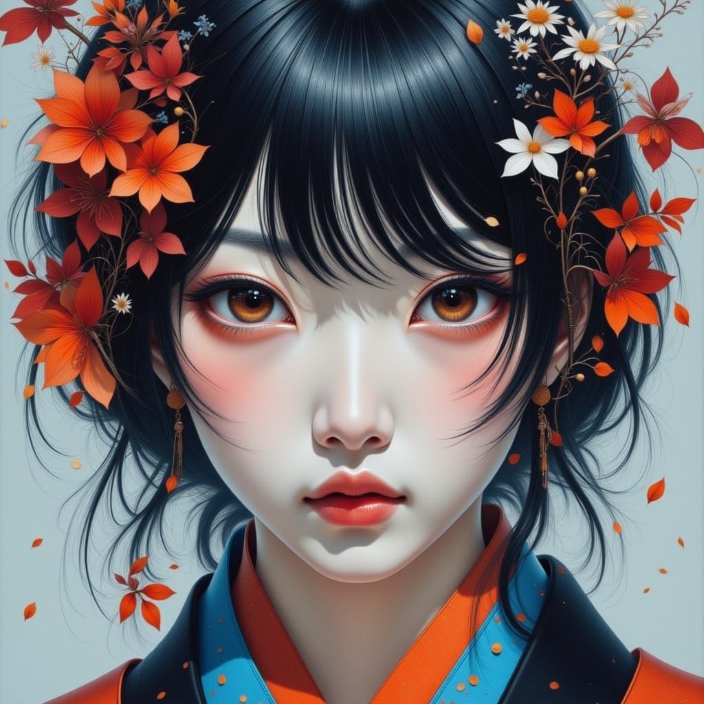 Hyperreal Japanese Portrait in Earth Tones