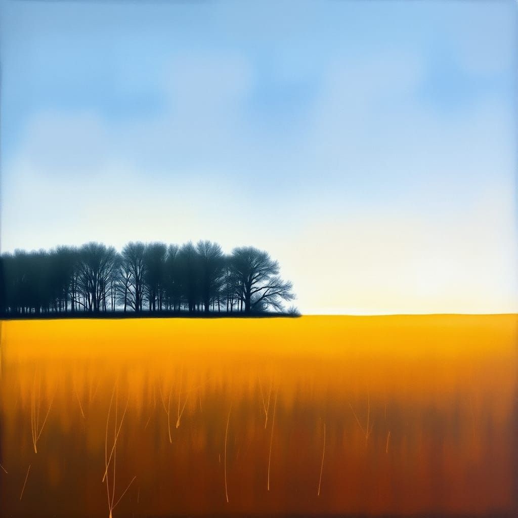 Windy Treeline in Abstract Expressionist Color Field