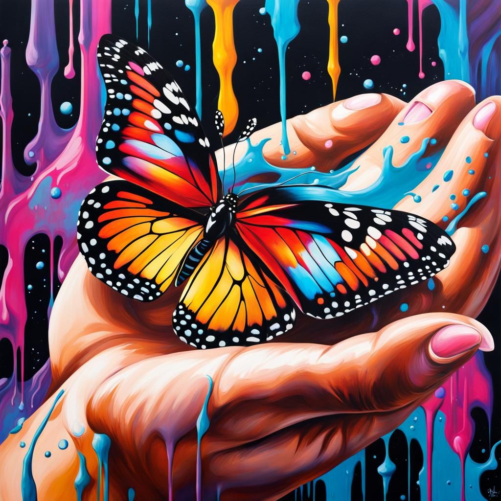 Butterfly in Hand: Graffiti Street Art