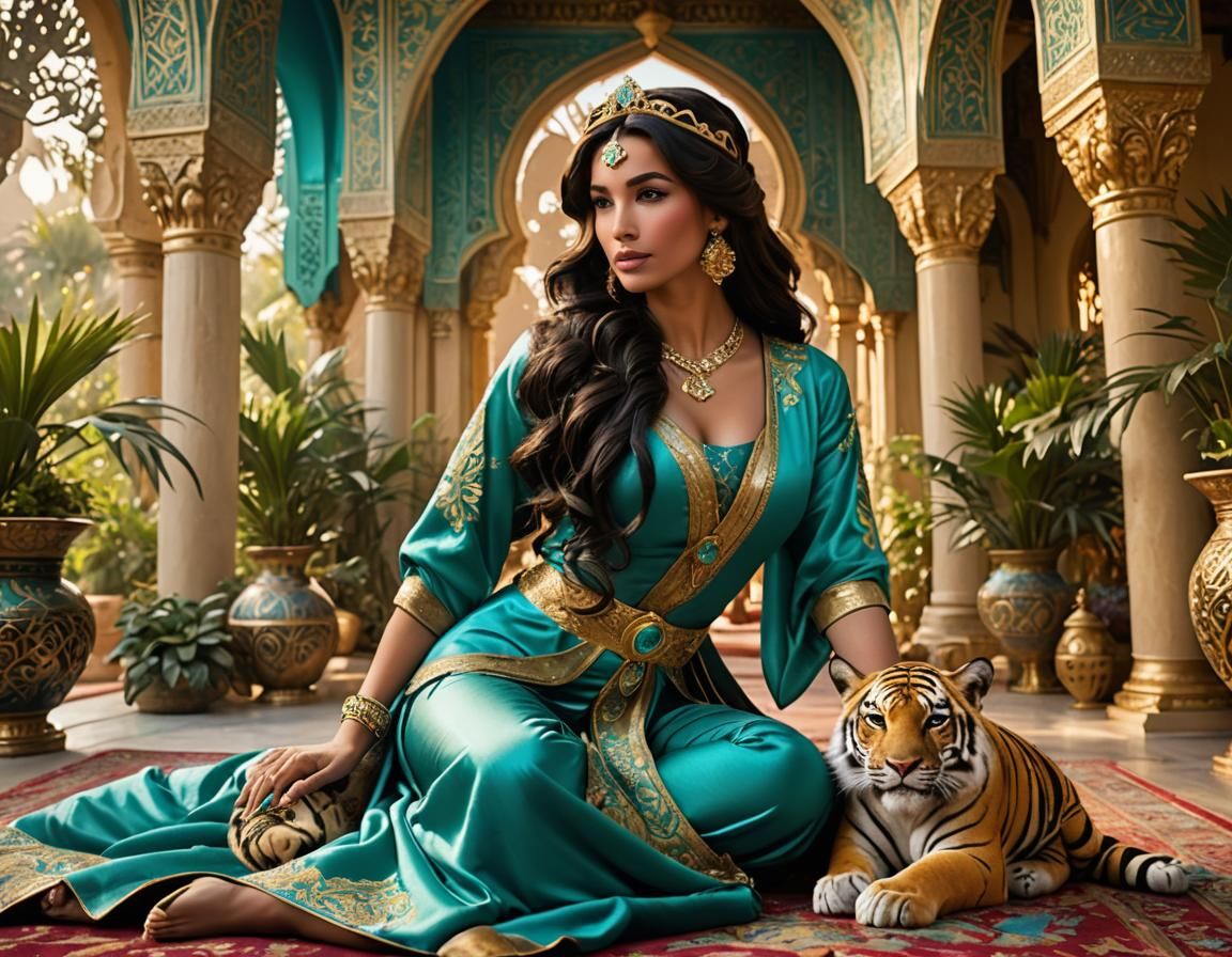 Jasmine and Rajah in Opulent Arabian Palace