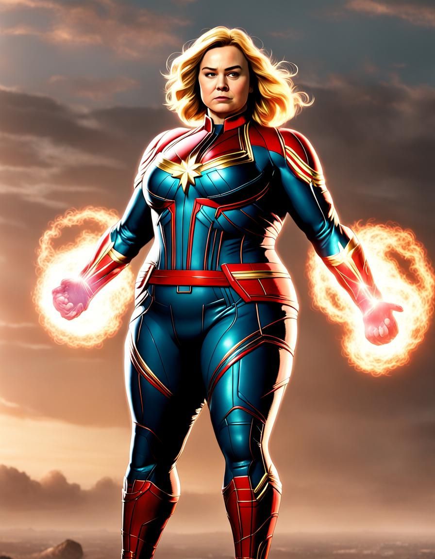 Obese Captain Marvel CGI Render