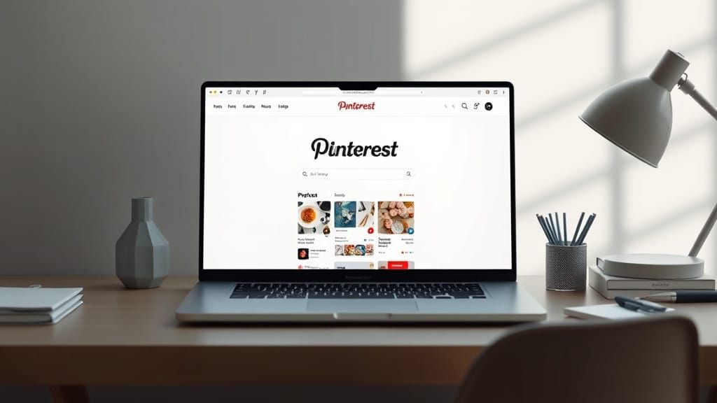 Modern Minimalist Workspace with Sleek Laptop in Soft Natura...