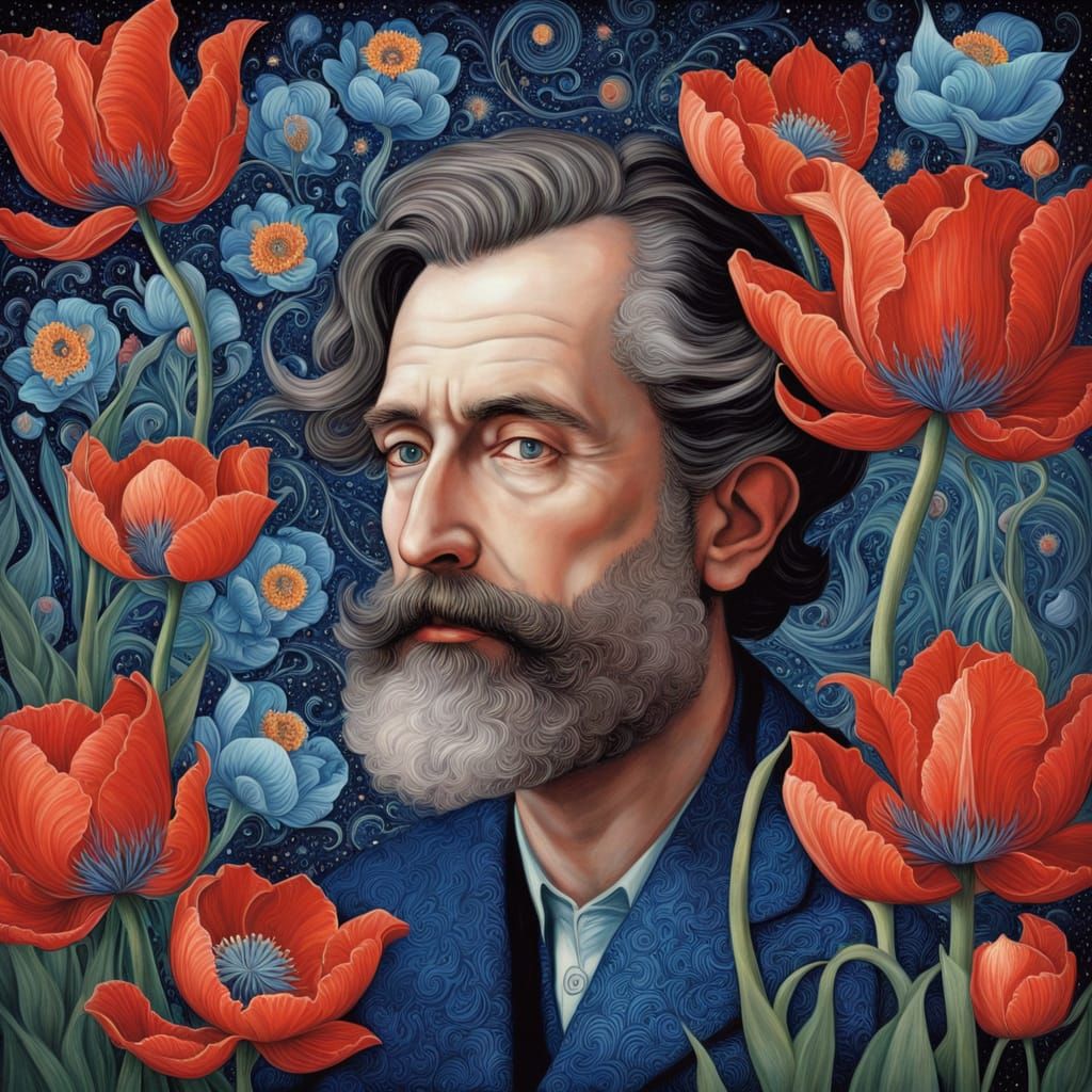 Surrealistic Dreamscapes in Vibrant Colors and Intricate Pat...