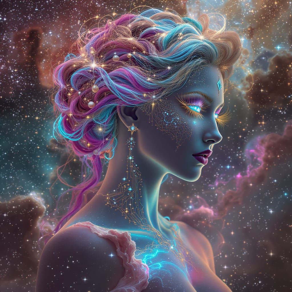 Mystical Woman Emerges From Nebula