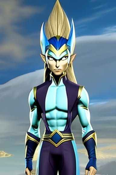 Blue-Skinned Man with Tail and Yellow Eyes