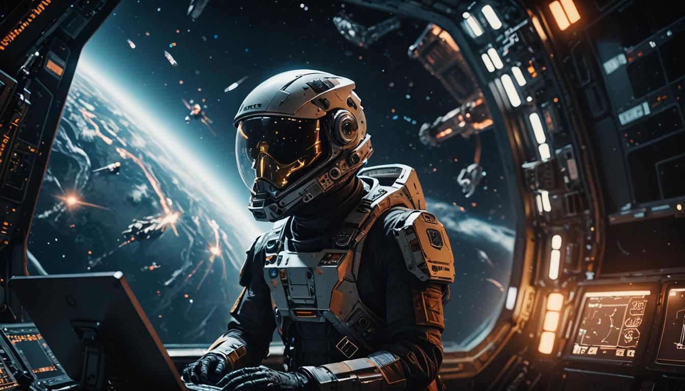 Algorithms Written in Space: Cinematic Film Still