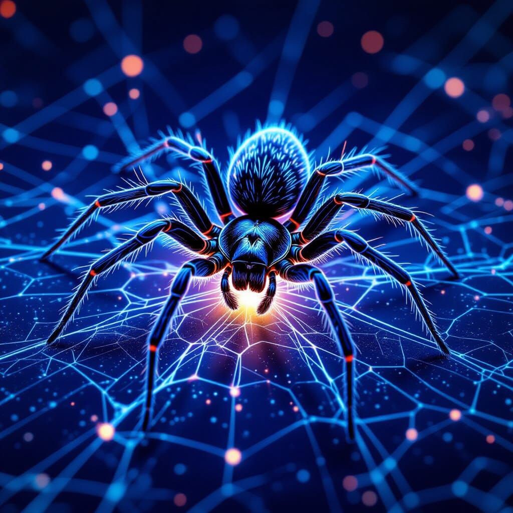 Darwin's Bark Spider Silk: Hyperrealistic Scientific Illustr...