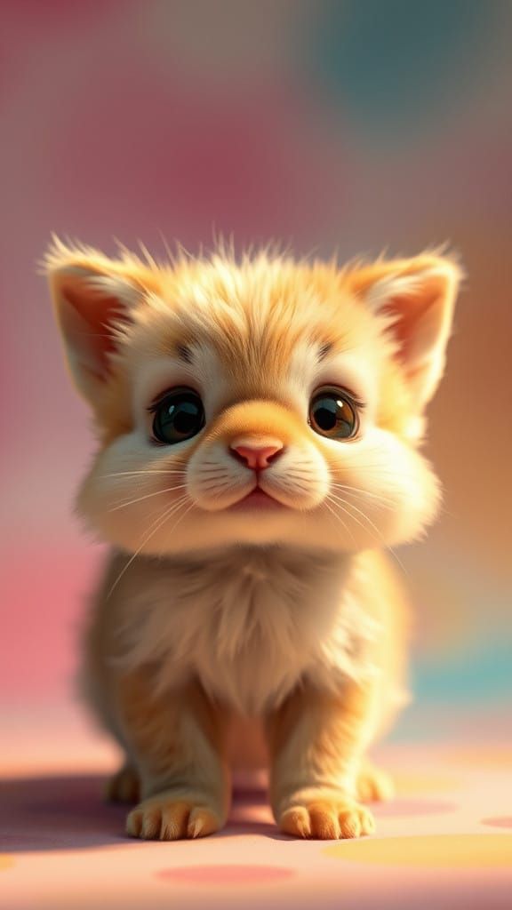 Radiant Whimsical Feline-Rabbit Hybrid