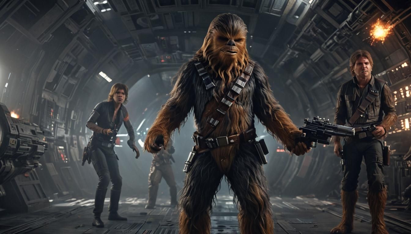 Chewbacca and Han Solo: Hyperrealistic Digital Concept Art