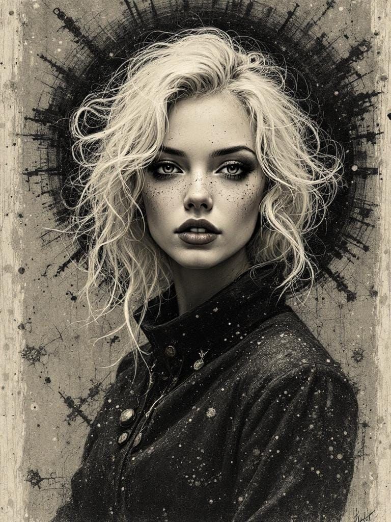 1950s Pin-Up in Scrimshaw Style